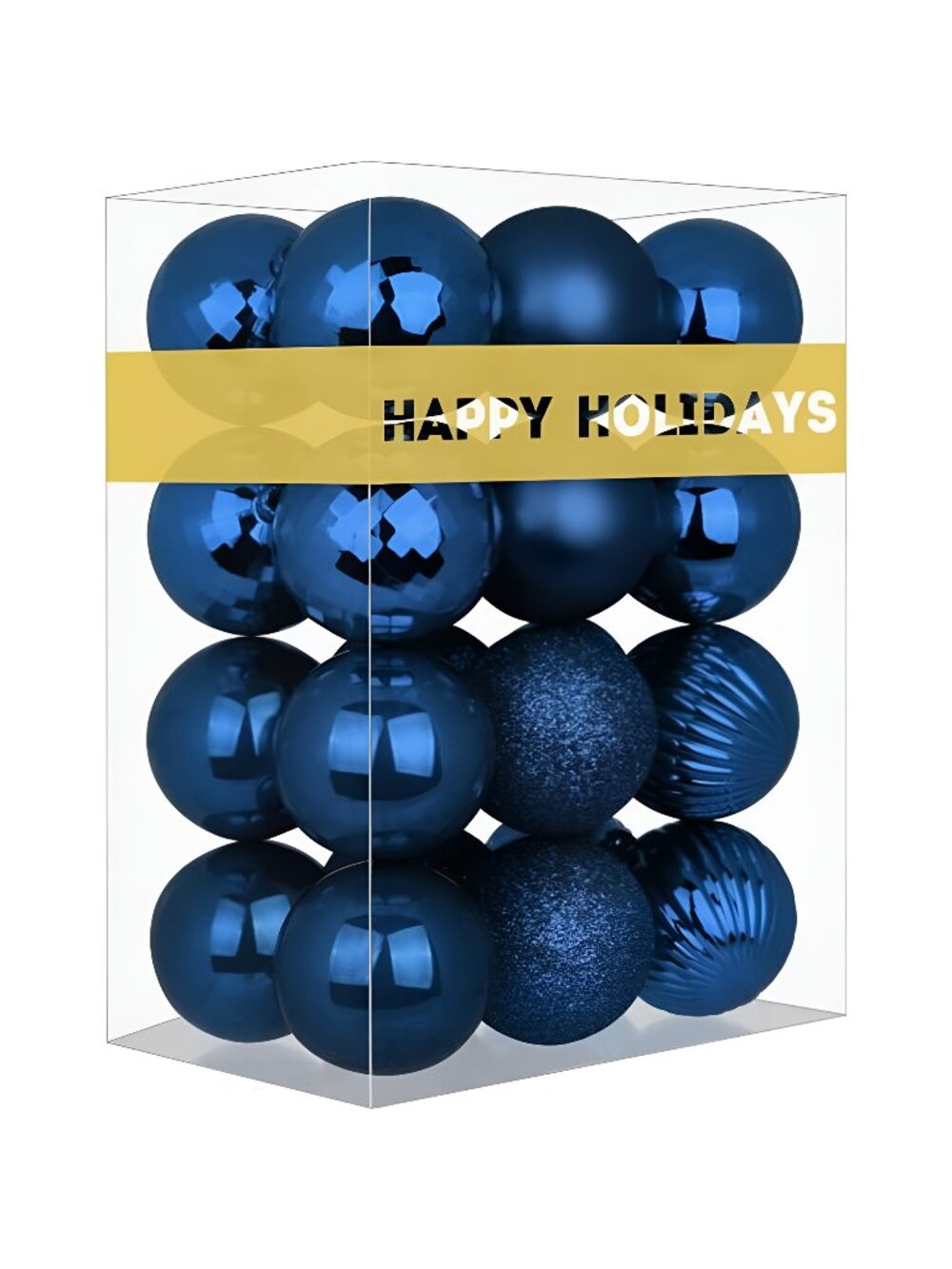 Navy Blue 1.6" Small Christmas Balls Christmas Tree Decor Shatterproof 24pcs